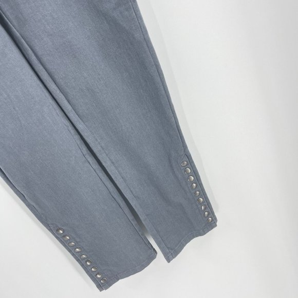 Soft Surroundings Pants Gray Metro Leggings Snap Button Hem Stretch NWT Size S - Picture 2 of 4